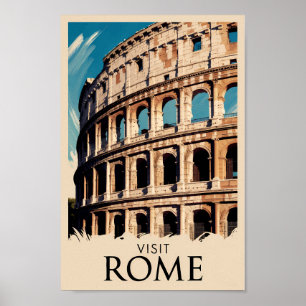 Rom Italien Kolloseum Illustration Reisen Kunst Poster