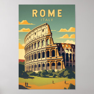 Rom Italien Kolloseum Vintage Poster