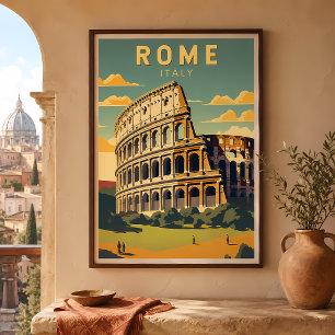 Rom Italien Kolloseum Vintage Poster