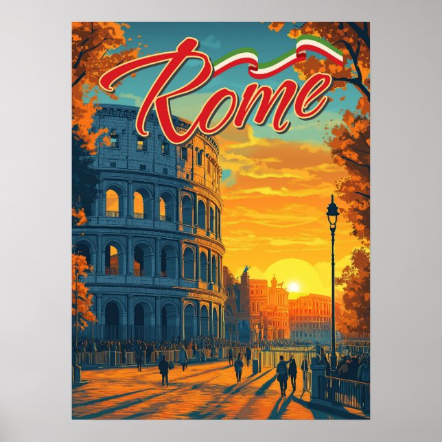 Rom, Italien: Kolosseum Adventure Travel Poster (Vorne)