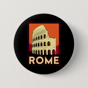 rom italien kolosseum europa vintage retro reise button