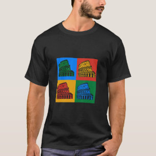 Rom Italien Kolosseum Pop Art Farben Portrait Reis T-Shirt