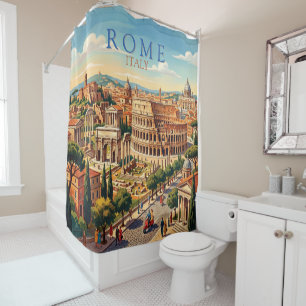 Rom Italien Kolosseum Reise Kunst Vintage Duschvorhang