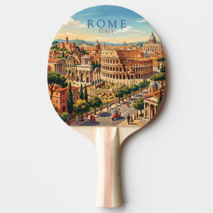 Rom Italien Kolosseum Reise Kunst Vintage Tischtennis Schläger