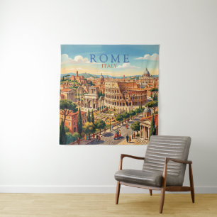 Rom Italien Kolosseum Reise Kunst Vintage Wandteppich