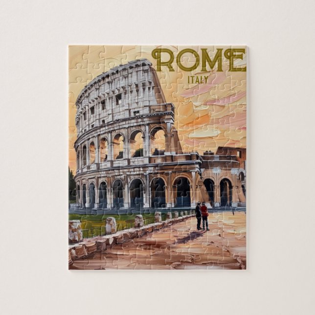 Rom Italien Kolosseum Vintage Art Puzzle (Vertikal)
