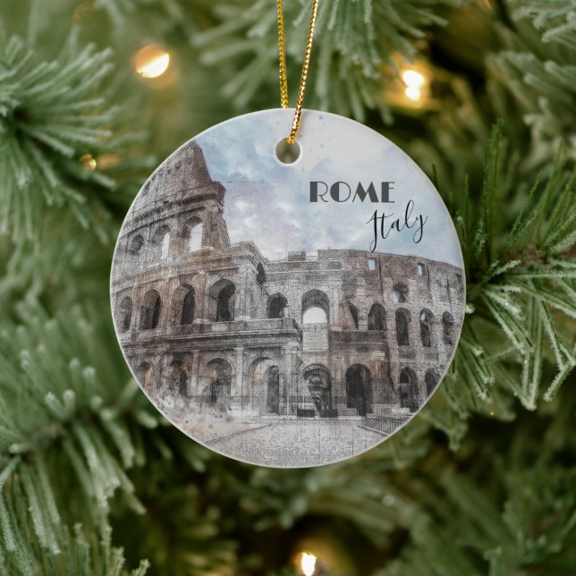 Rom Italien Kolosseum Vintage Keramik Keramik Ornament (Baum)