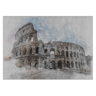 Rom Italien Kolosseum Vintage Reise Kunst Küche Schneidebrett