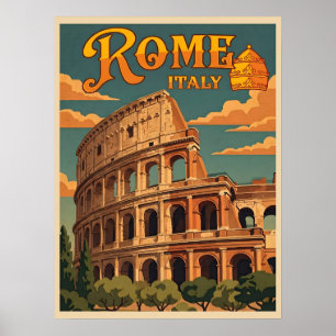 Rom Italien Kolosseum Vintage Reise Poster