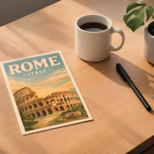 Rom Italien Kolosseum Vintage Reise Postkarte