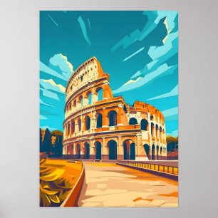 Rom Italien Kolosseum Vintage Reise Wandkunst Poster