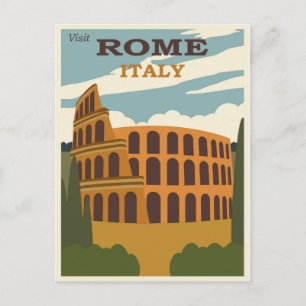 Rom Italien Kolosseum Vintage Travel Postkarte