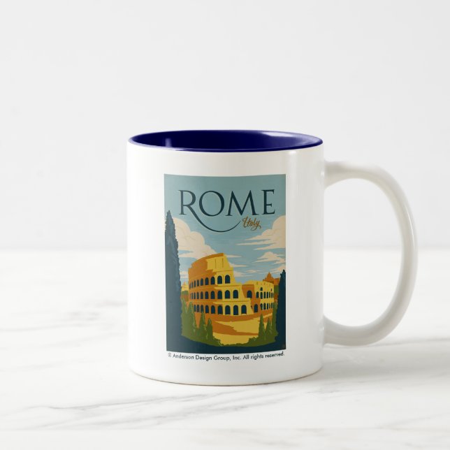 Rom, Italien Kolosseum Zweifarbige Tasse (Rechts)