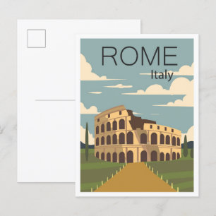 Rom Italien Kunst Vintage Reiseillustration Postkarte