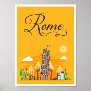 Rom Italien Kunstreise Illustration Poster