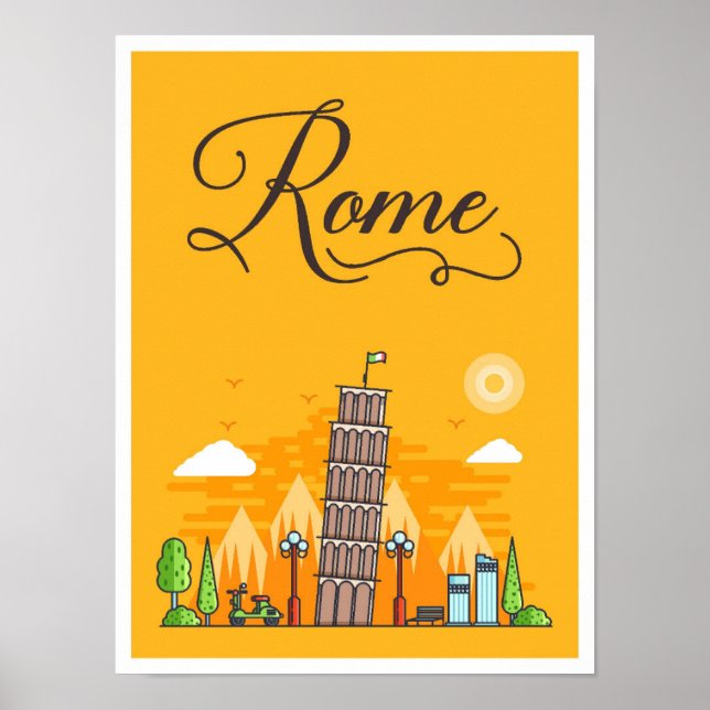 Rom Italien Kunstreise Illustration Poster (Vorne)