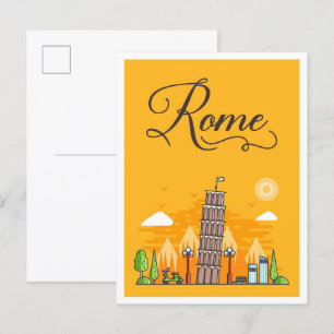 Rom Italien Kunstreise Illustration Postkarte