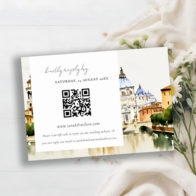 Rom Italien Landschaft Hochzeit QR Code UAWG Begleitkarte (Von Creator hochgeladen)