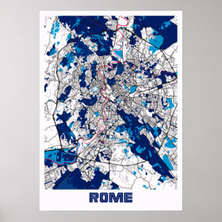 Rom - Italien MilkTea Stadtplan Poster
