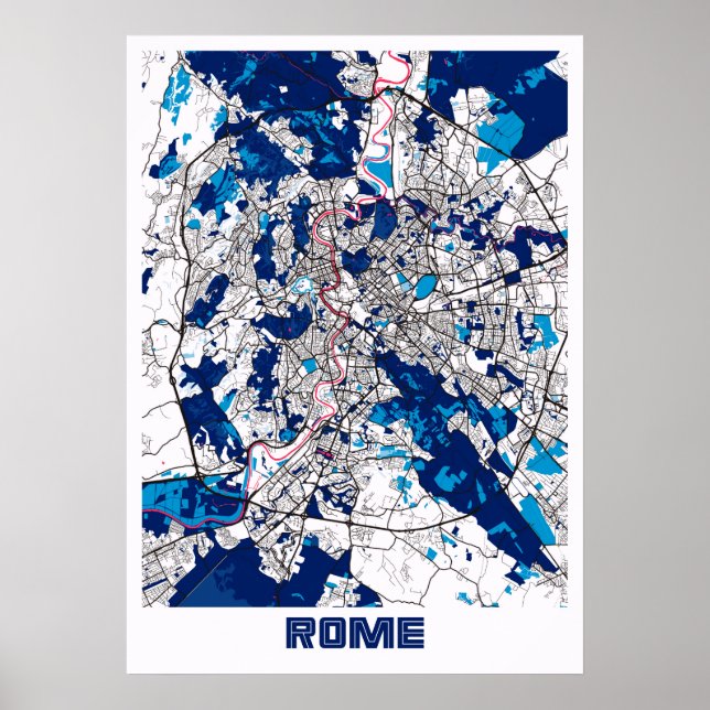 Rom - Italien MilkTea Stadtplan Poster (Vorne)