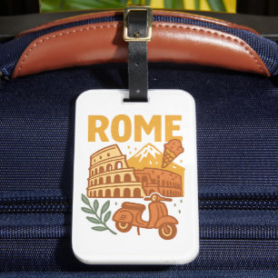 Rom Italien Minimalist Handgezeichneter Kolosseum Gepäckanhänger