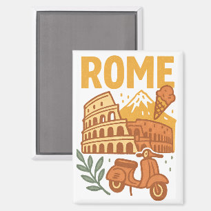 Rom Italien Minimalist Handgezeichneter Kolosseum Magnet