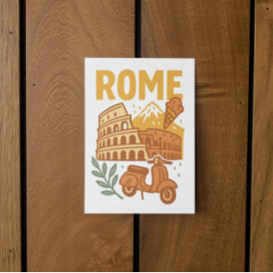 Rom Italien Minimalist Handgezeichneter Kolosseum Postkarte