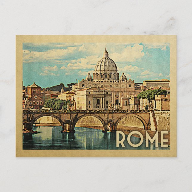 Rom Italien Postcard Vintage Travel Postkarte (Vorderseite)