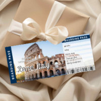 Rom Italien Reise Überraschung Bordkarte