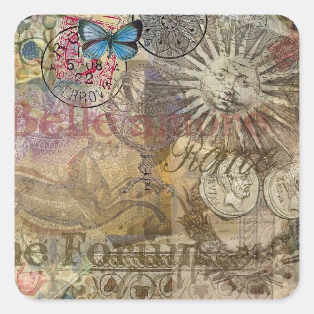 Rom Italien Reisen Urlaub Stadt Quadratischer Aufkleber (Vorderseite)