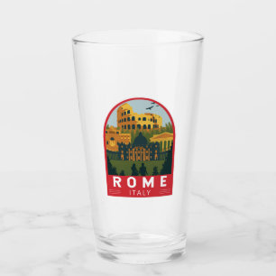 Rom Italien Reiseroute Retro Emblem Glas