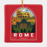 Rom Italien Reiseroute Retro Emblem Keramikornament<br><div class="desc">Rom Kolosseum Vektorgrafik Design. Rom liegt im zentralen Teil der italienischen Halbinsel,  in Latium,  am Western des Tiber.</div>
