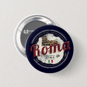Rom Italien Retro Colosseum Vintage Urlaub Button