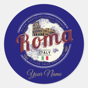 Rom Italien Retro Colosseum Vintage Urlaub Runder Aufkleber