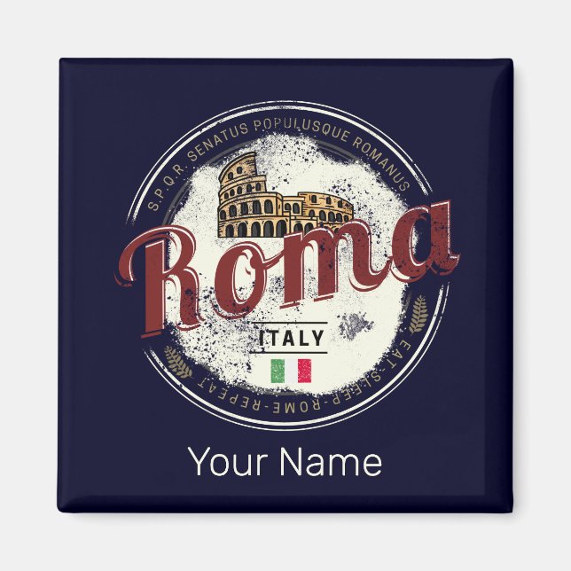 Rom Italien Retro Kolosseum Vintager Urlaub Magnet (Vorne)