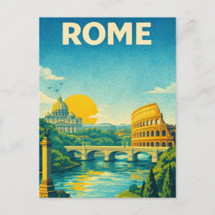 Rom Italien Retro-Reisepostkarte Postkarte