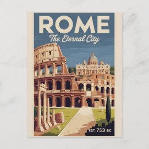 Rom Italien Retro-Silhouette Stadtansicht Reise Postkarte