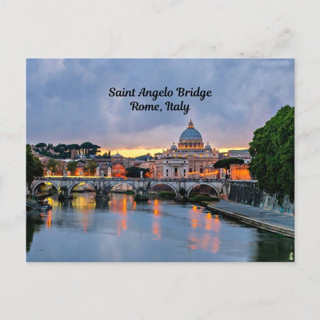 Rom, Italien - Saint-Angelo-Brücke, Postkarte (Vorderseite)