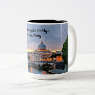 Rom, Italien - Saint-Angelo-Brücke, Zweifarbige Tasse