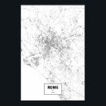 Rom, Italien (schwarz auf weiß) Poster<br><div class="desc">Intrikate Plakate von Städten nur durch ihre Straßen in schönen Details umrissen. Routelines Kunstwerk Copyright ©2012 Nicholas Rougeux. Kartendaten außerhalb der USA sind © OpenStreetMap (http://www.openstreetmap.org) Beitragende,  CC BY-SA (http://creativecommons.org/licenses/by-sa/2.0/).</div>