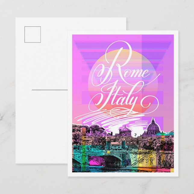 Rom - Italien Sketch Kunstausstellung Postkarte (Vorne/Hinten)