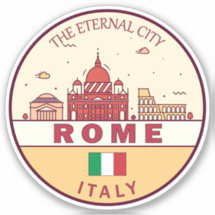 Rom-Italien-Skyline-Emblem Aufkleber
