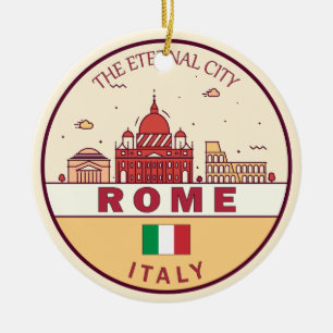 Rom-Italien-Skyline-Emblem Keramik Ornament
