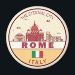 Rom-Italien-Skyline-Emblem Magnet<br><div class="desc">Rom minimalistisches,  farbenfrohes Kunstdesign mit Denkmälern und Sehenswürdigkeiten der Stadt in Italien.</div>