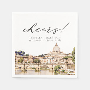 Rom Italien Skyline Reiseziel Reise Hochzeit Serviette
