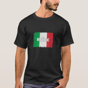 Rom-Italien-Stadt mit italienischer Flagge T-Shirt