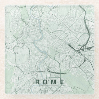 Rom Italien Stadtplan Minimales Design Glasuntersetzer