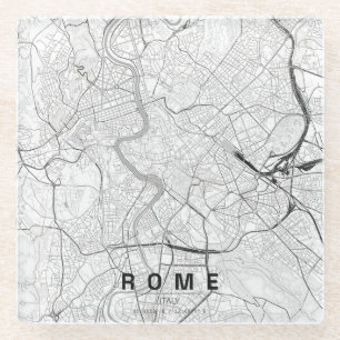 Rom Italien Stadtplan Minimales Design Glasuntersetzer