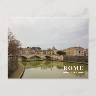 Rom Italien Tiber Brücke Blick Feiertagspostkarte
