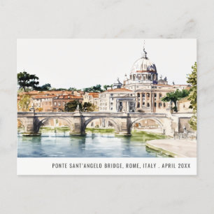 Rom Italien Tiber Fluss Aquarell Italienische Reis Postkarte